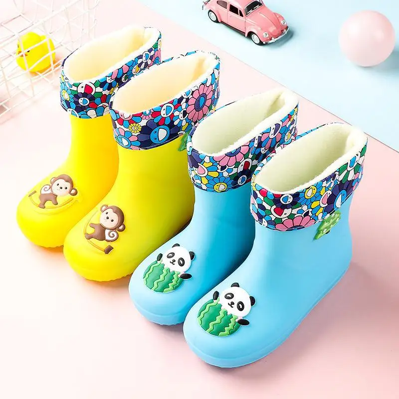 Детские непромокаемые сапоги для мальчиков и девочек Нескользящие резиновые