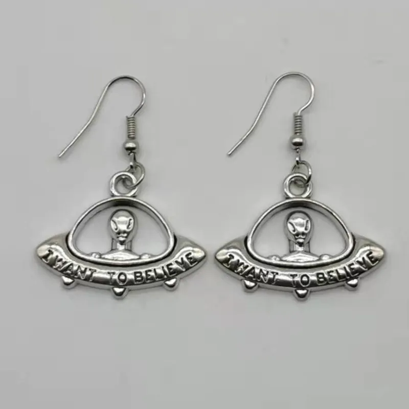 1 пара (2 шт.) из тибетского серебра и НЛО кулон чужой серьги ручная работа сделай