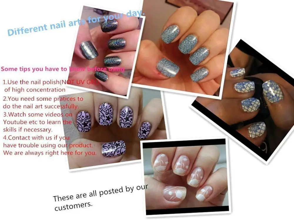 Biutee 20 шт./компл. кружева цветок ногтей штамповки шаблон из нержавеющей стали