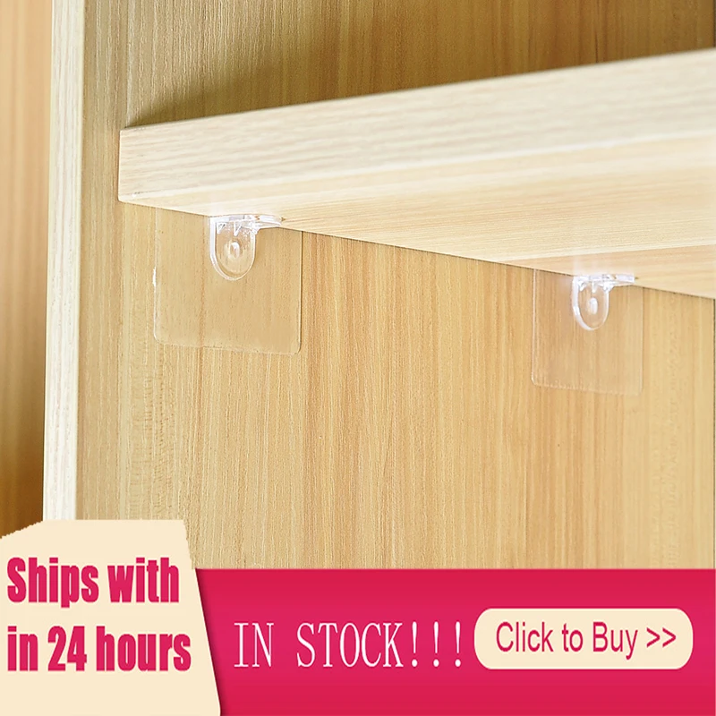 

12Pcs Transparent Strong Self Support Adhesive Pegs Closet Cabinet Door Wall Hangers Hooks For Kitchen Bathroom Office