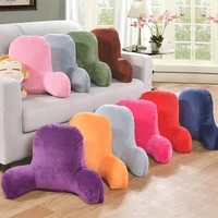 pillow back cushion with arm support bed reading rest waist chair car seat sofa rest lumbar cushion velvet backrest