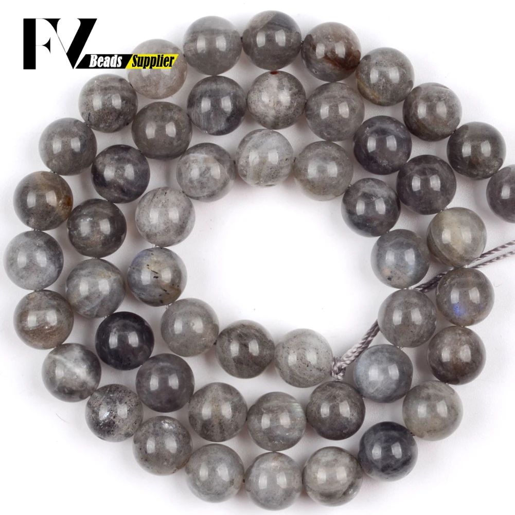 Бусины Из Натурального Лабрадорита серые бусины 6-10 мм с отверстием для
