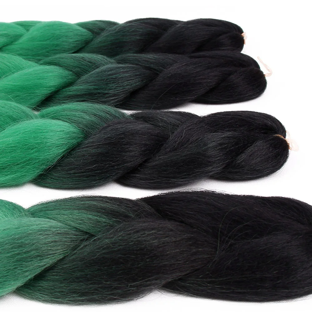 Длинные 24 дюйма Джамбо плетеные волосы Омбре 100 грамм синтетические для