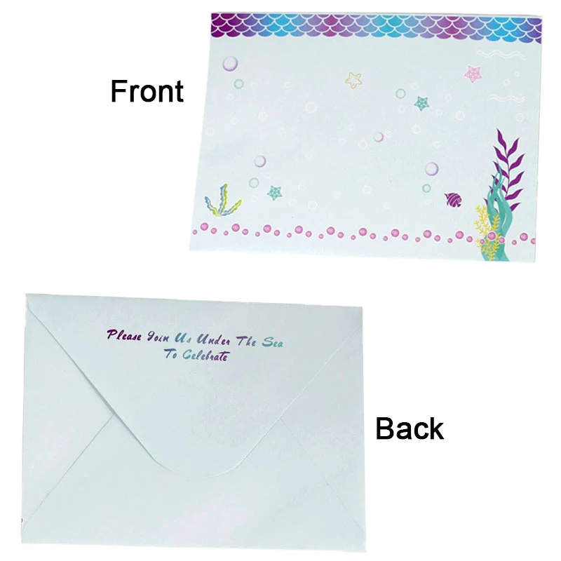 6 шт./упак. пригласительных билетов с рисунком маленькая русалочка Your're