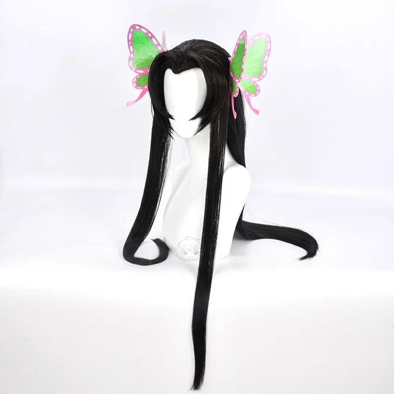 

Blade of Demon Slayer Kochou Kanae Cosplay Wig Long Straight Black Synthetic Hair for Women Halloween Concert Role Play Wigs
