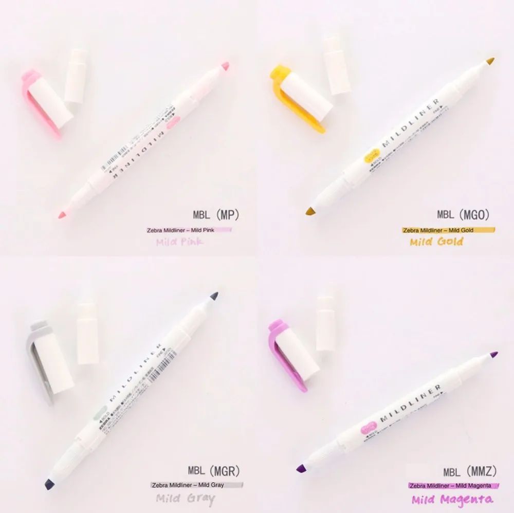 1PC Japanese stationery zebra Mild liner double headed fluorescent pen hook pen highlighter pen color Mark pen kawaii