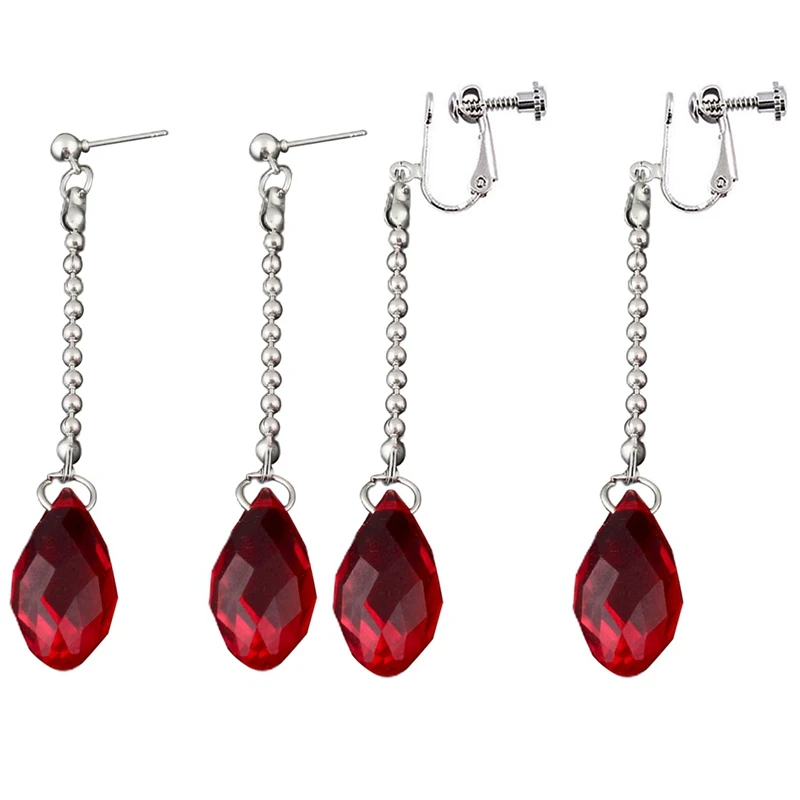 Аниме Hunter X очаровательные серьги Kurapika персонаж Красный Висячие длинная цепочка