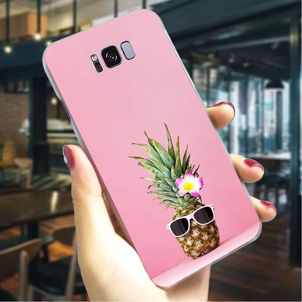 Твердый чехол для телефона с изображением ананаса и фруктов Galaxy A8 Plus A3/A5 A6 Plus/A7 A9