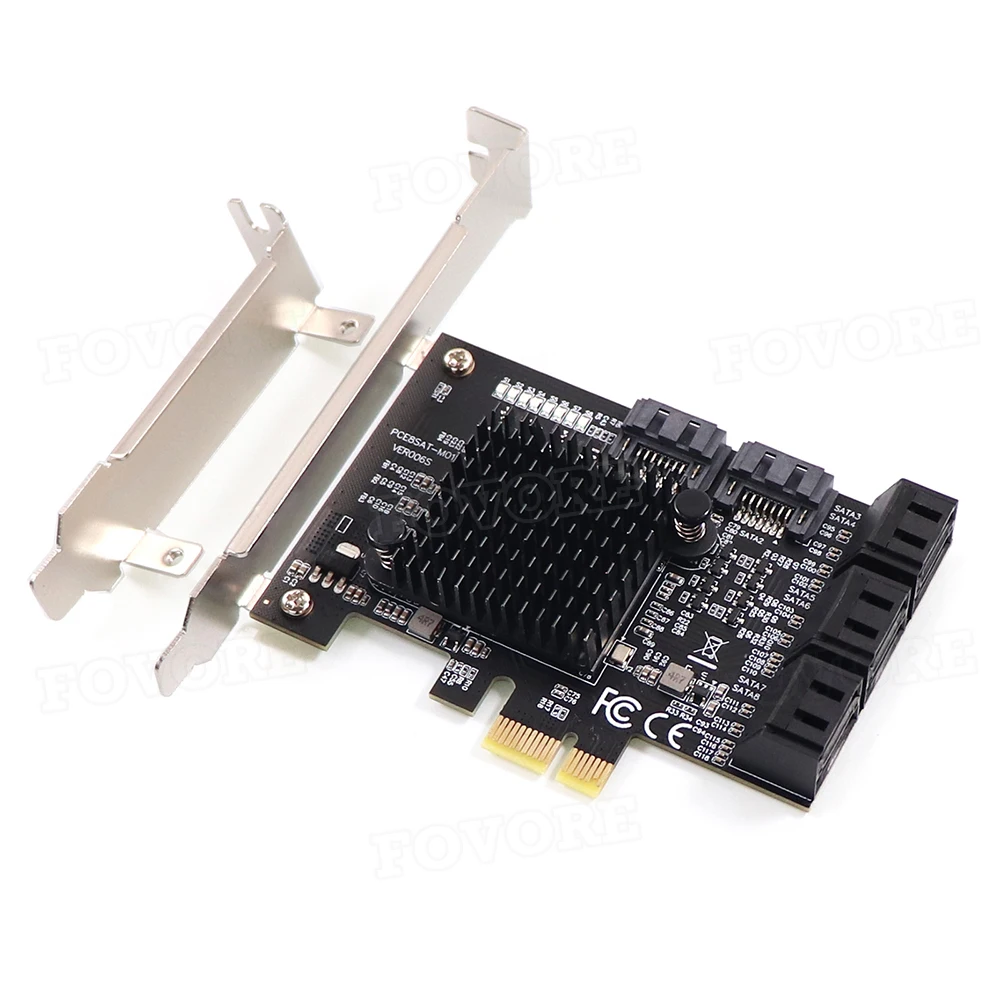 PCIe x1 на 8 портов SATA 3 III 0 адаптер SATA3 PCI-e PCI Экспресс конвертер контроллер Плата
