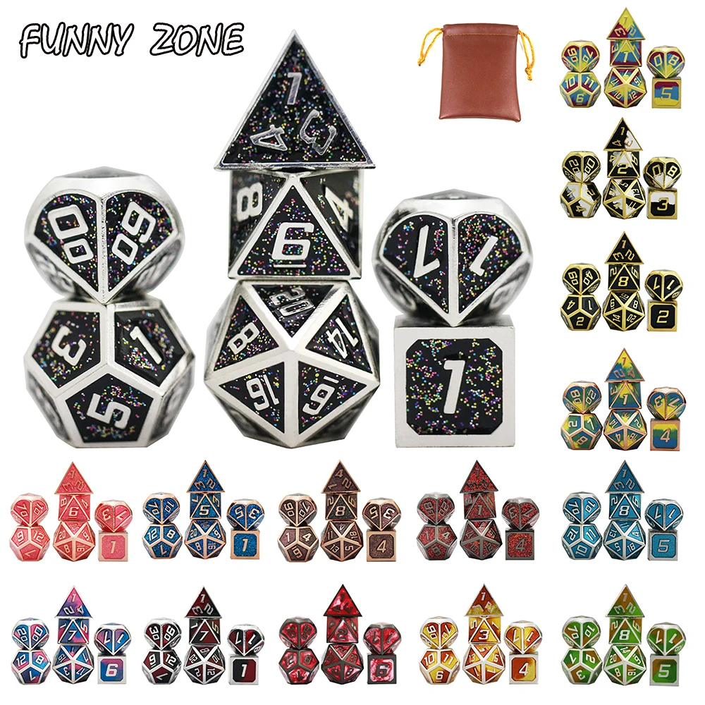 Набор Металлических Кубиков из цинка для настольных игр с сумкой стандартные
