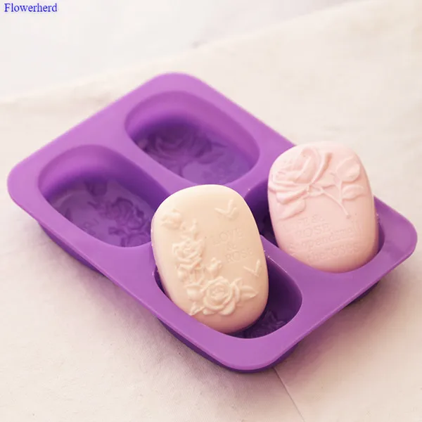 Лидер продаж 4 полости Мути розовые цветы шаблон мыло ручной работы формы для