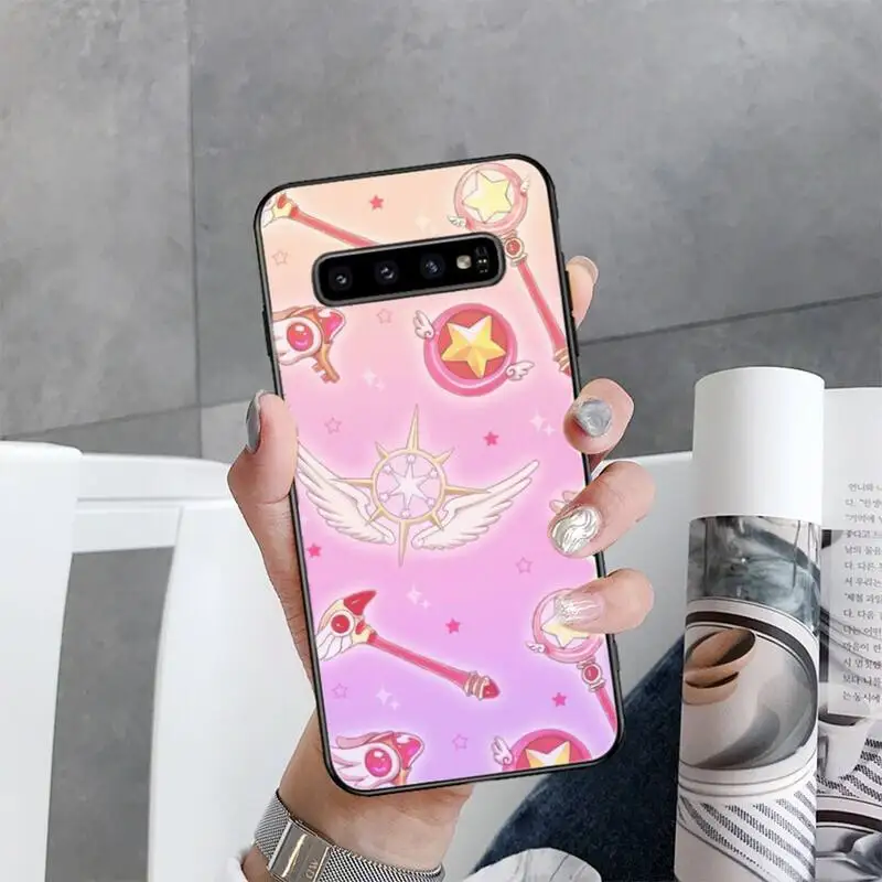 

Sakura Card Magic wand Sailor Moon Phone Cases For Samsung Galaxy S20 Ultra S20 Plus S10 S9 S8 Plus S7 Edge S21 Plus