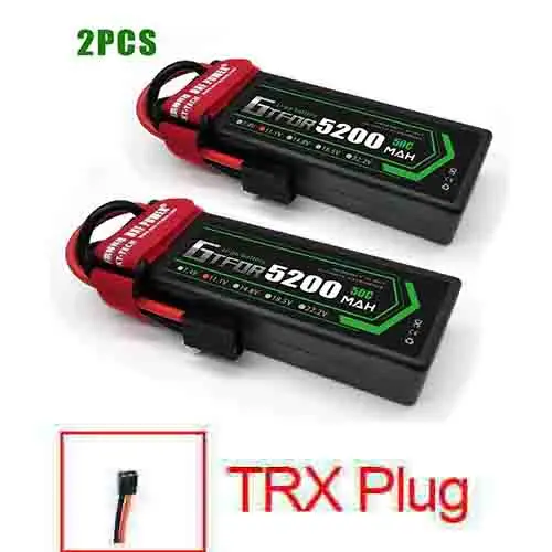 GTFDR 11,1 v 5200mah 50C 3s max 100C 3,7 V 1000mah 25C max60C запасные части для радиоуправляемого дрона traxxas - Цвет: 2PCS3S5200mahTRX