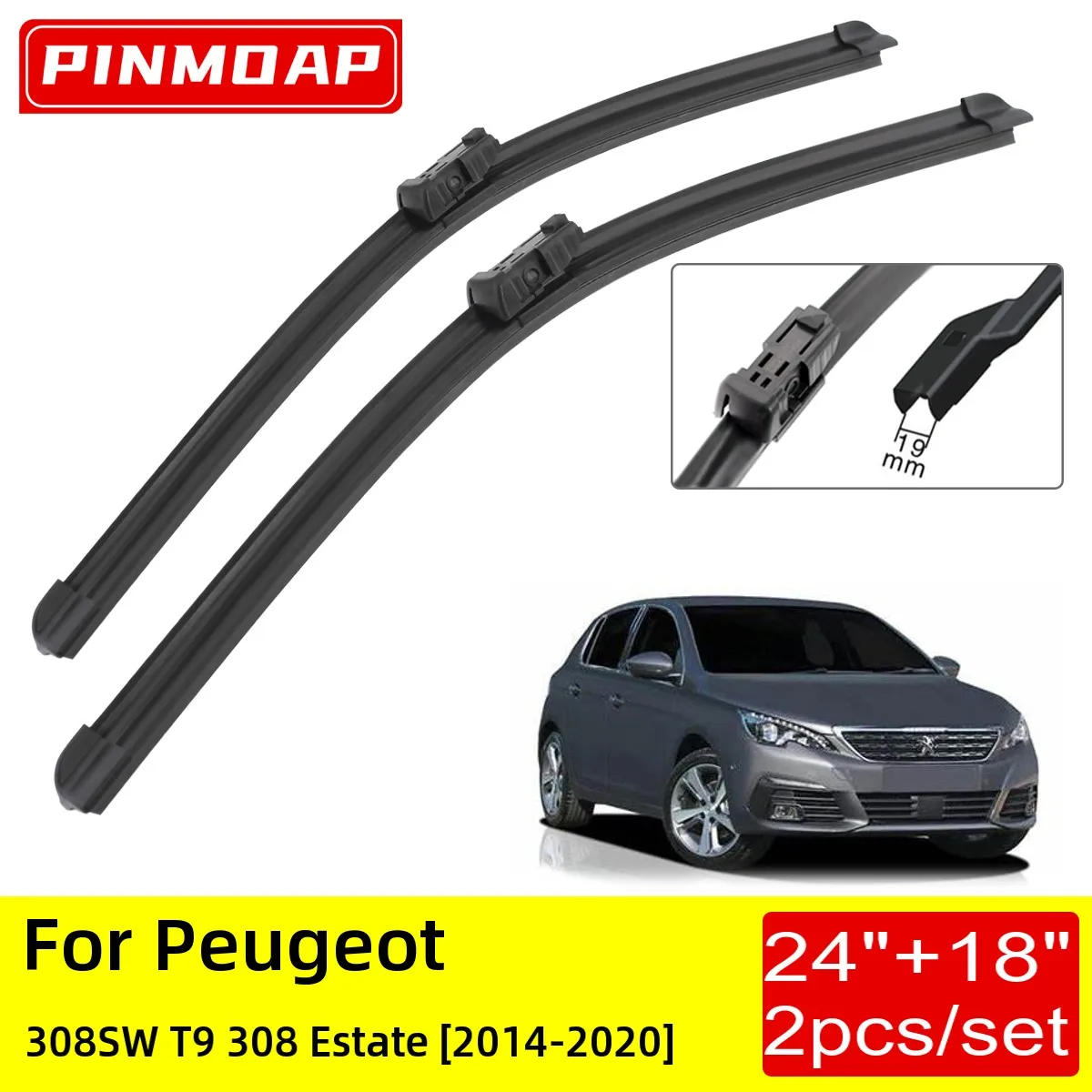 

Щетки стеклоочистителя передние резиновые для Peugeot 308SW T9 308 Estate 2014 2015 2016 2017 2018 2019 2020 24 + 18 дюймов