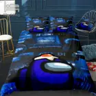 Комплект постельного белья Among Game, с наволочкой, с героями мультфильмов