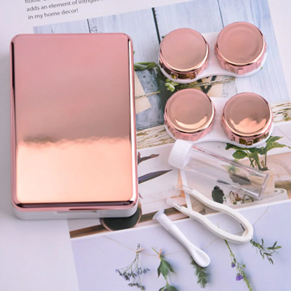 Цветной чехол для контактных линз с зеркалом Женская цветная коробка контейнер