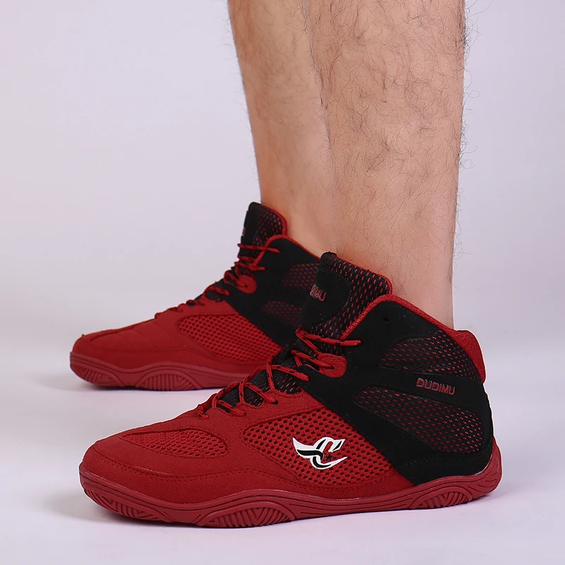 Профессиональные мужские туфли для Реслинга Боксерские ботинки дышащие