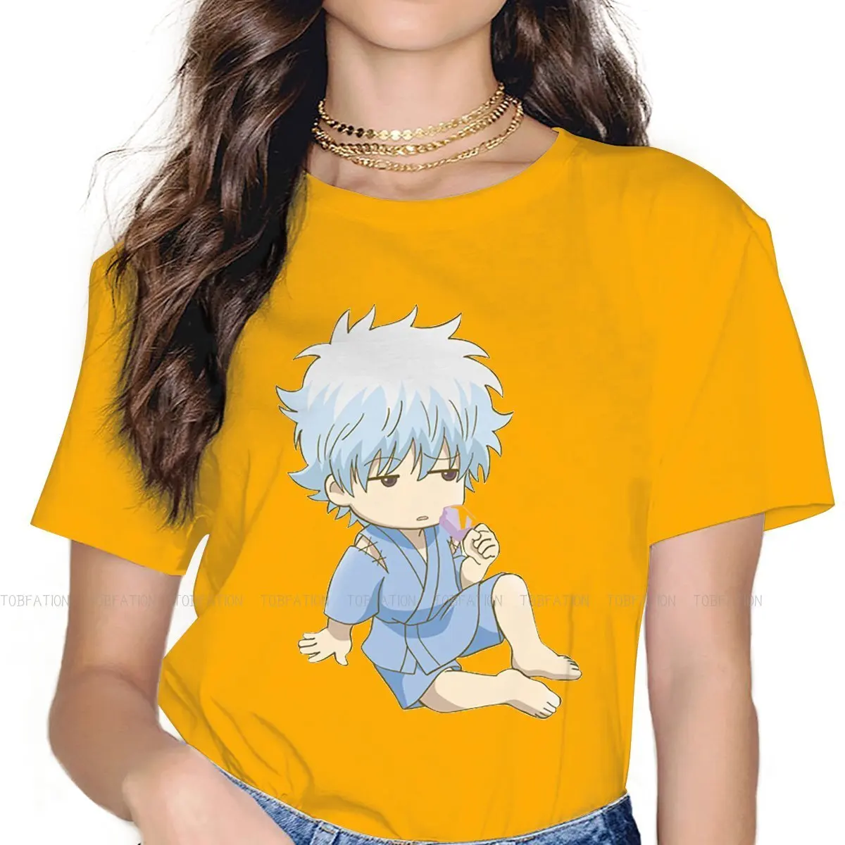 

Sakata Gintoki Unique TShirt for Girl GINTAMA Japanese Manga Silver Soul Anime Creative Graphic T Shirt Short Sleeve Ofertas