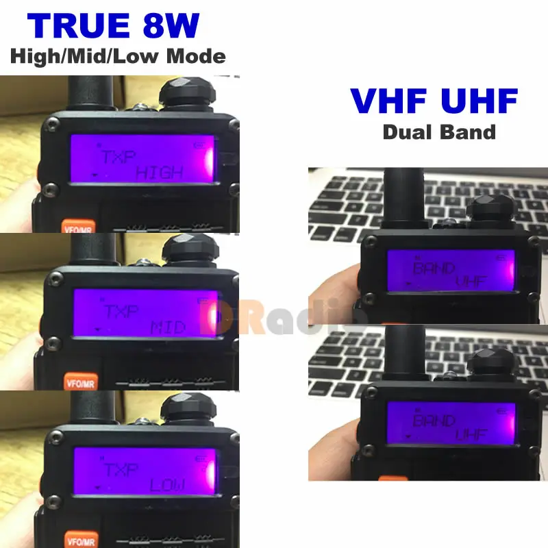 Baofeng 8 Вт BF-F8HP портативная рация VHF/UHF Двухдиапазонная портативная CB Ham радиостанция любительский полицейский сканер радиостанции