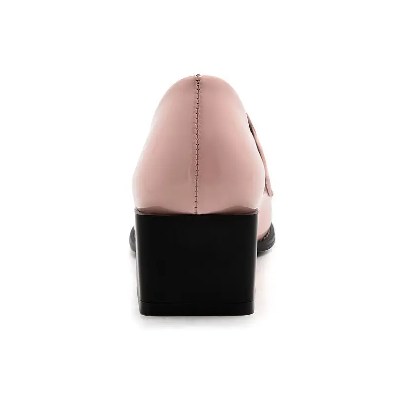 2020 новый стиль удобная обувь на толстом среднем каблуке с металлическим кольцом