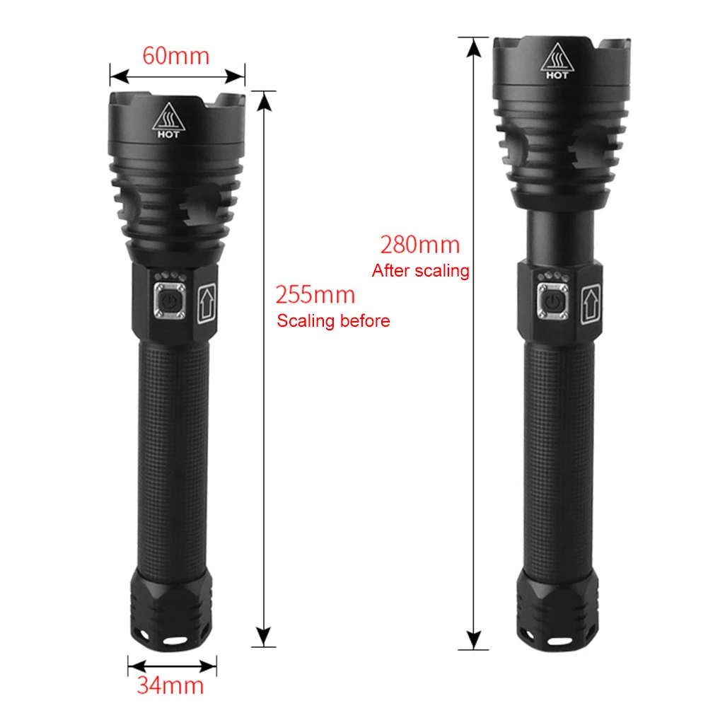 

XHP90 Outdoor Hunting Super Bright Zoomable LED Flashlight Light Torch Lamp