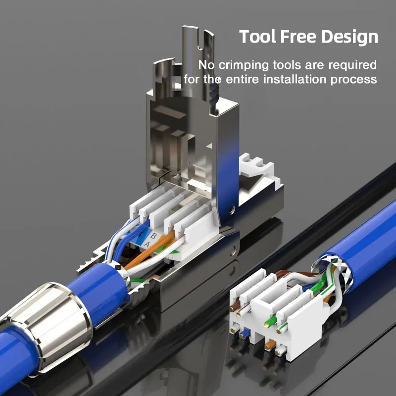 Полевой разъем ZoeRax RJ45 8P8C экранированный STP-коннектор для концевой вилки Cat.6/6A/7 23AWG