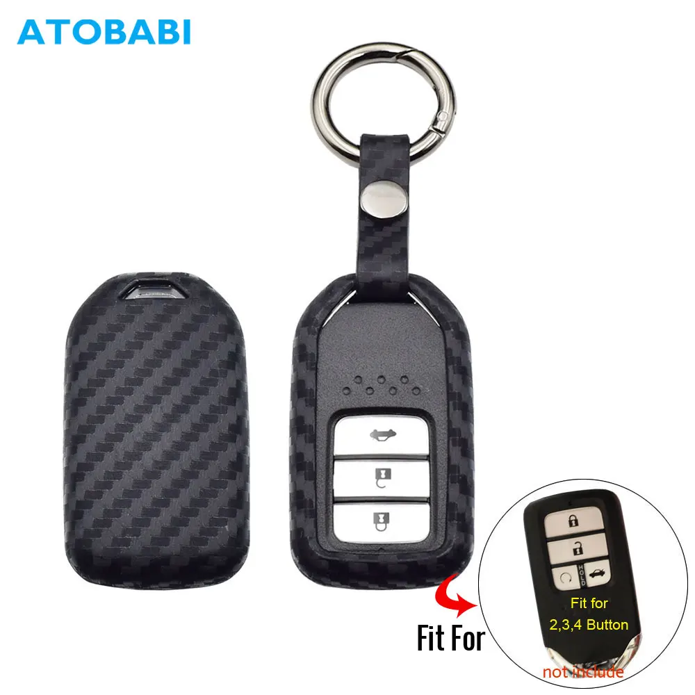 УГЛЕРОДНЫЙ силиконовый чехол для ключей от машины Honda Accord Civic CR V Z пилот умный