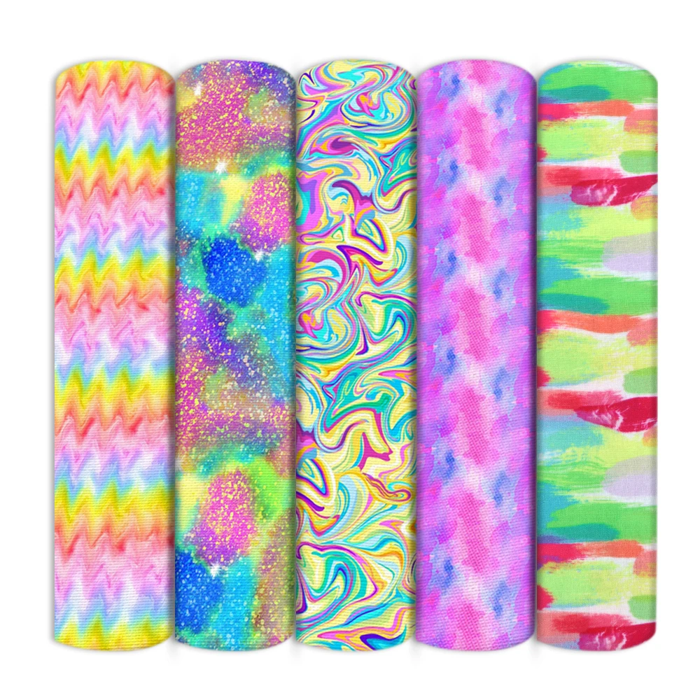 Градиент цвета радуги брызги Полиэстер Хлопок шитье ткань ручной работы для