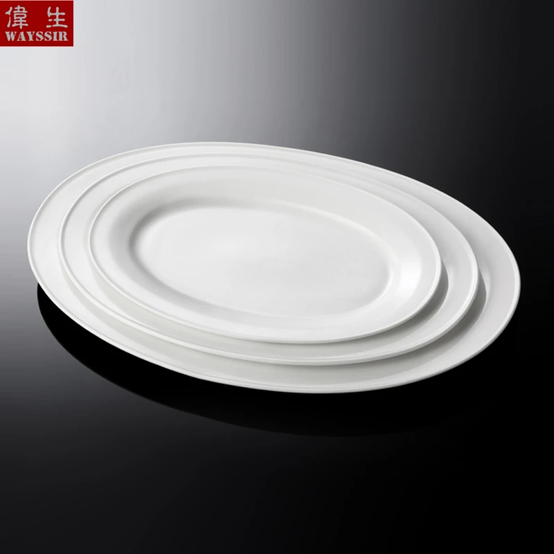 Скандинавское блюдо овальной формы для ужина ресторан отель супер белый фарфор