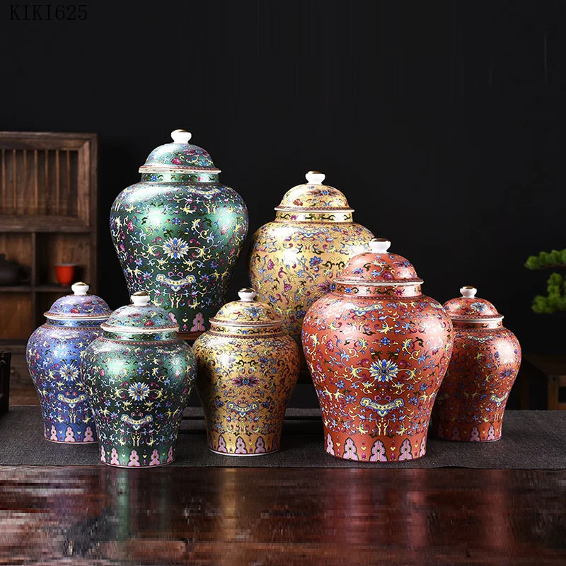 Современная эмалированная банка для хранения в дворцовом стиле с крышкой