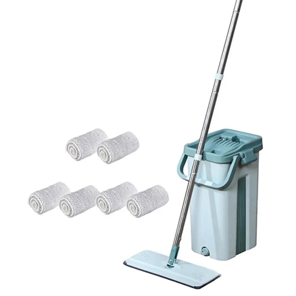 Швабра для сухой и влажной уборки набор с ведром мытья пола без рук|Швабры| |