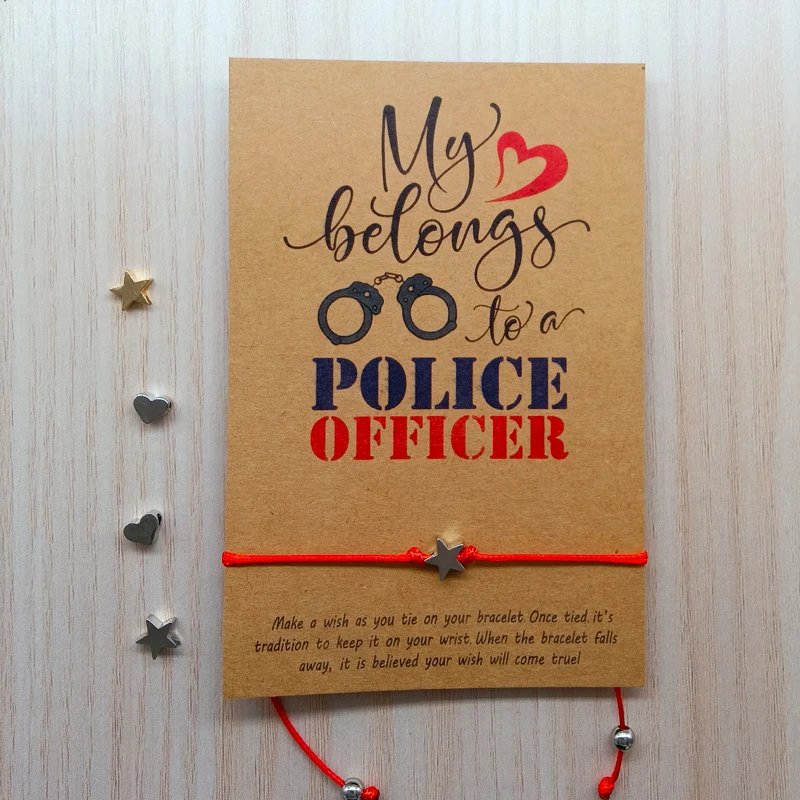 

Police Officer Mom, Police Officer Girlfriend, Bracelet, My heart belongs to a Police Officer ,Love My Police Officer