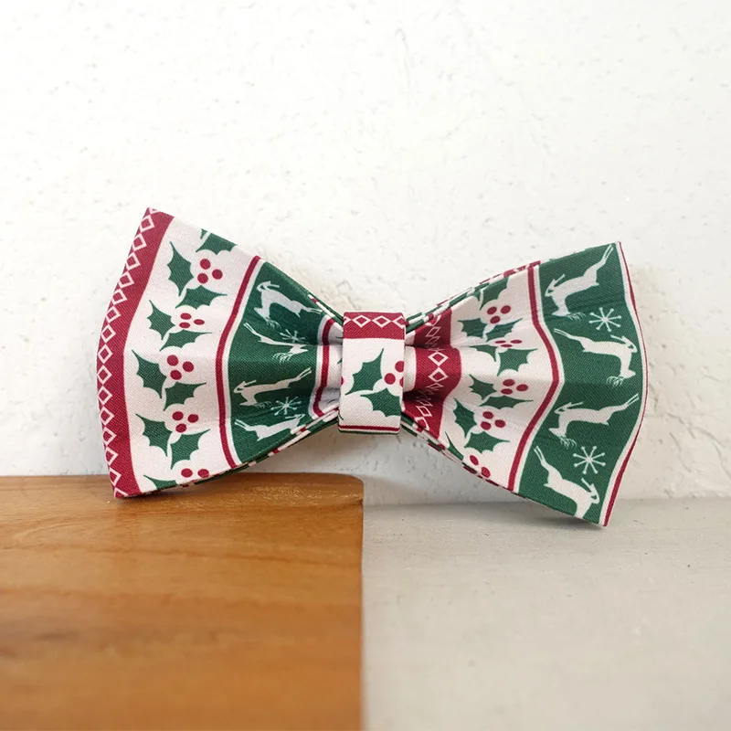 

Christmas Deer Mistletoe Dog Bowtie Collar Accessory Puppy Cat Pet Supplies Grooming Tools Dogs Dismountable Ornamental Bow Tie
