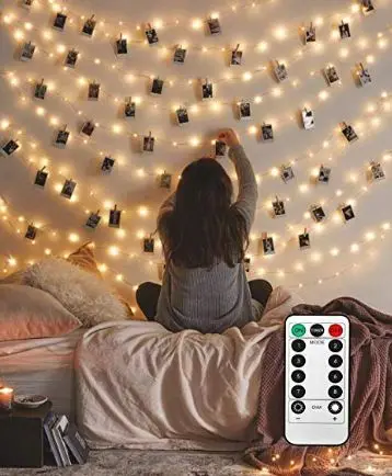 Гирлянда светодиодная гирлянда light2M 4M 5M карта фото клип люстра вспышка лампа Ледяная Фея с пультом дистанционного управления для Рождественского украшения