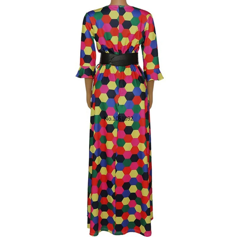 Элегантные африканские платья в горошек для женщин 2020 Дашики Лето Осень Макси