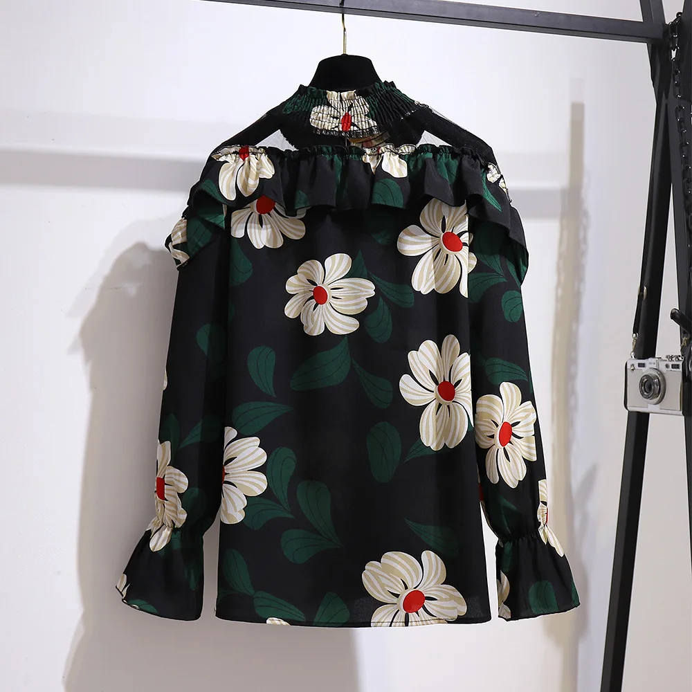 Женская Свободная блузка с длинным рукавом размеры до 7XL | одежда