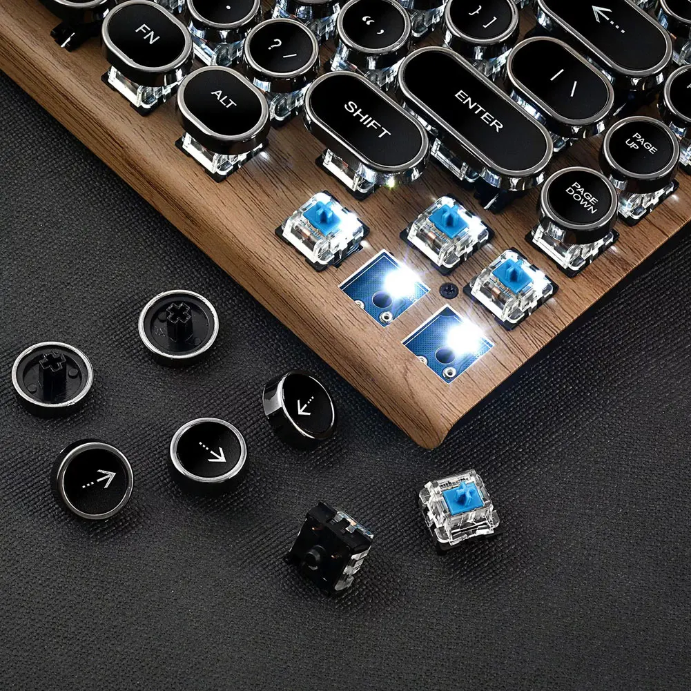 2021 New Mechanical Keyboard Wireless Bluetooth Keyboards Dot Retro Typewriter Keyboard 83 Keys Gaming Keyboards For PC Laptop