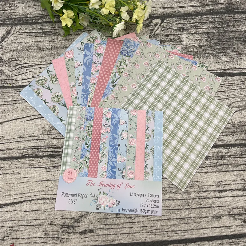 12 шт. Цветок Любовь бумага Скрапбукинг бумажный пакет ручной работы крафт фон pad |