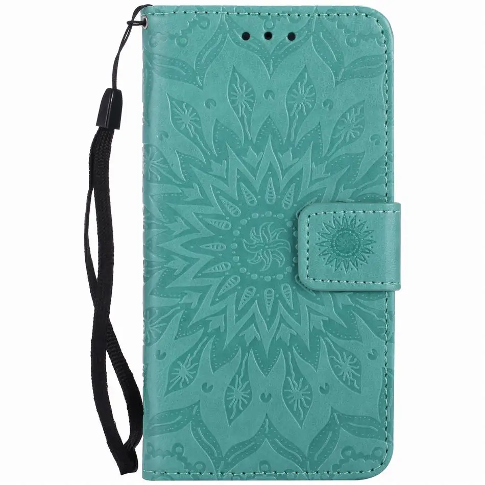 Кожаные чехлы-книжки с цветами для iPhone X, XR, XS, 11 Pro Max, 8, 7 Plus, 5S, 6 S, Touch 5, 6, однотонная цветная крышка, мандала, сумка для телефона DP23Z