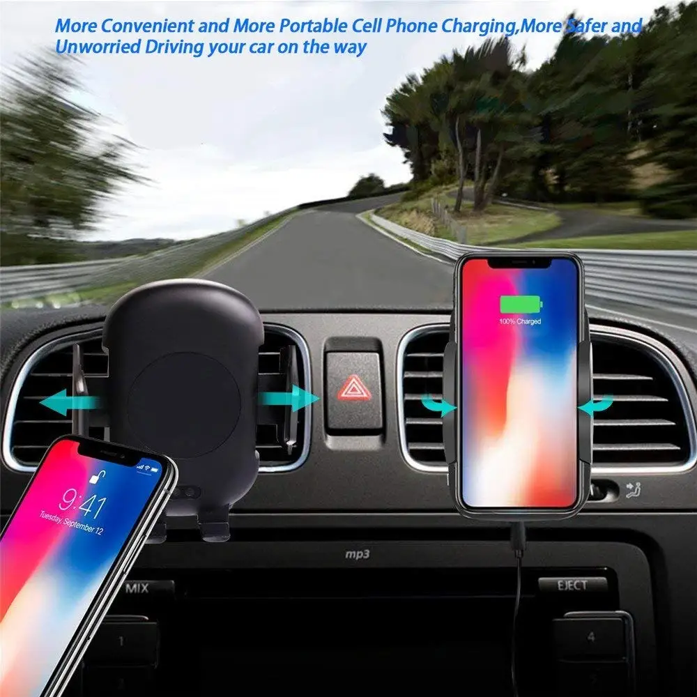

Подходит для Iphone11 X 8 Samsung S9 S8 инфракрасный датчик мобильный телефон беспроводной зарядное устройство 15 Вт Быстрое зарядное автомобильное кр...