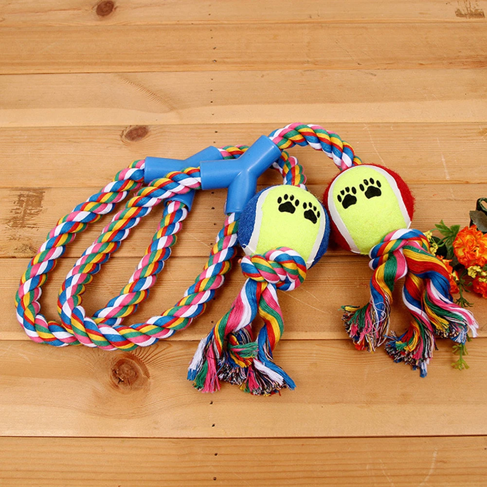 

Dog Molar Rope Knot Toy Y-shaped Colorful Cotton Rope Braided Ball Pet Chew Toys Puppy Cleaning Teeth Interactive Biting Balls