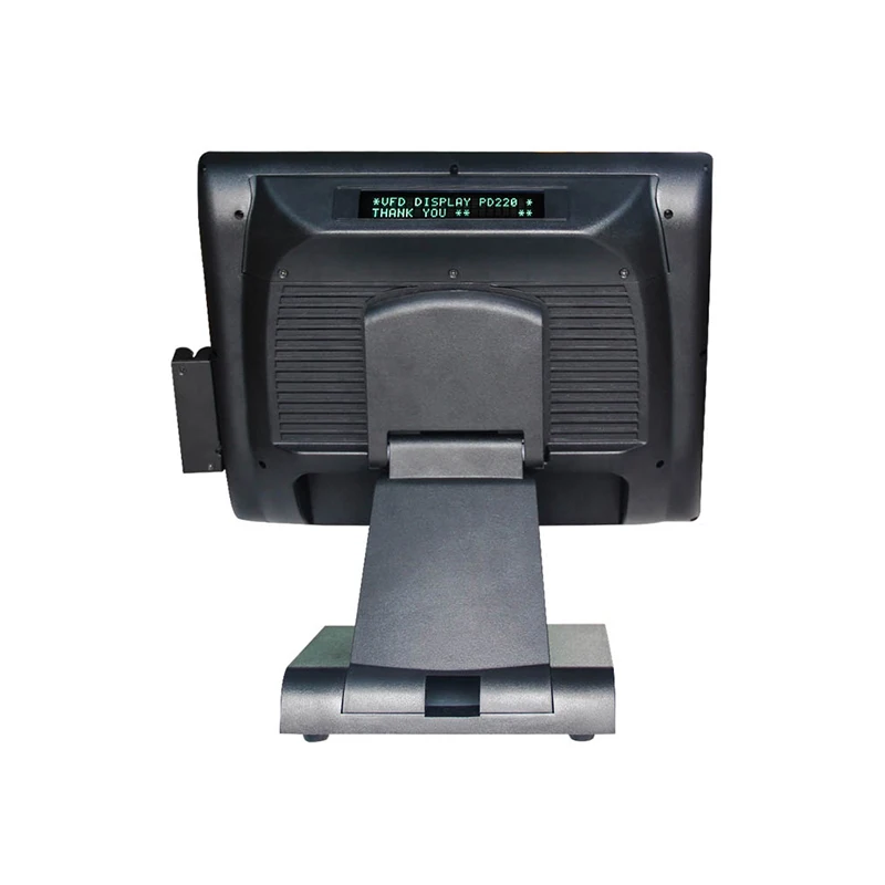 Free shipping 15 touch screen Commercial pos terminal restaurant cash register all in one pc card reader VFD Customer display