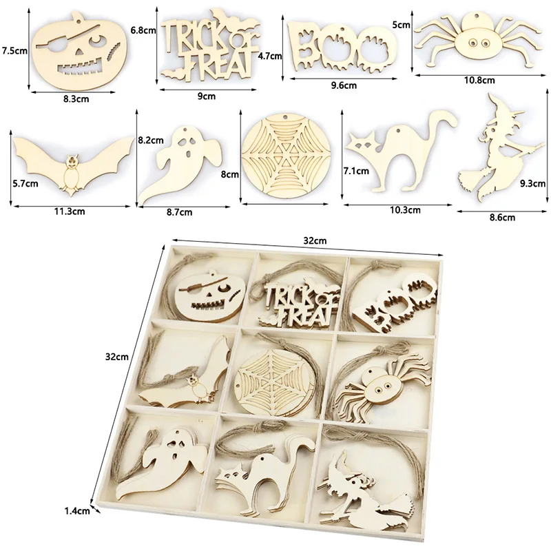 Деревянные украшения в виде тыквы для Хэллоуина дверей настенные или на Хэллоуин