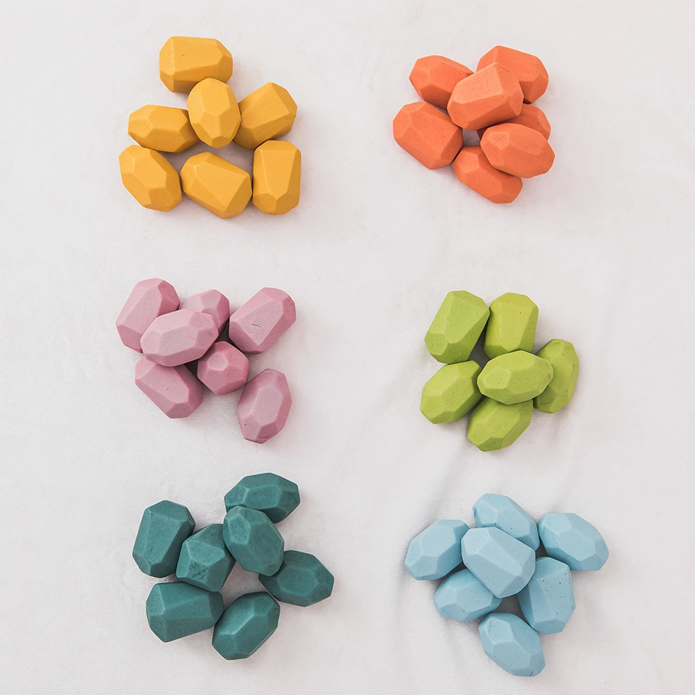 

Multi-quantity Children's Rainbow Wooden toys Stone Jenga Building Block Educational Creative Stacking Game Rainbow Wooden Toy