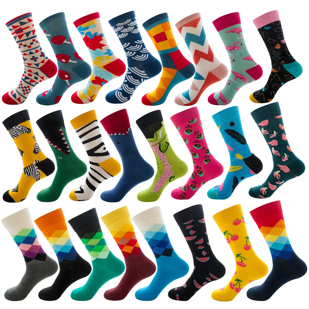 

Hip Hop Men Fashion Socks Cotton Funny Crew Socks Animal Fruit Dog Women Socks Novelty Gift Socks for Winter Autumn Happy Socks