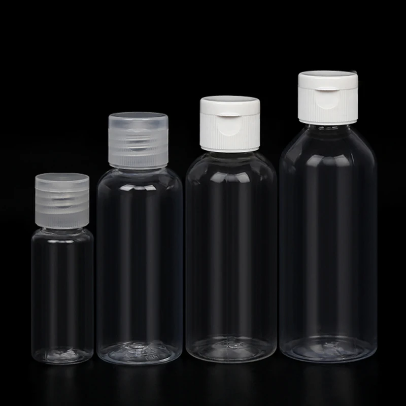 

Пластиковые прозрачные многоразовые флаконы с откидной крышкой, косметические контейнеры для шампуня, жидкого лосьона, крема, 50 шт., 5-100 мл