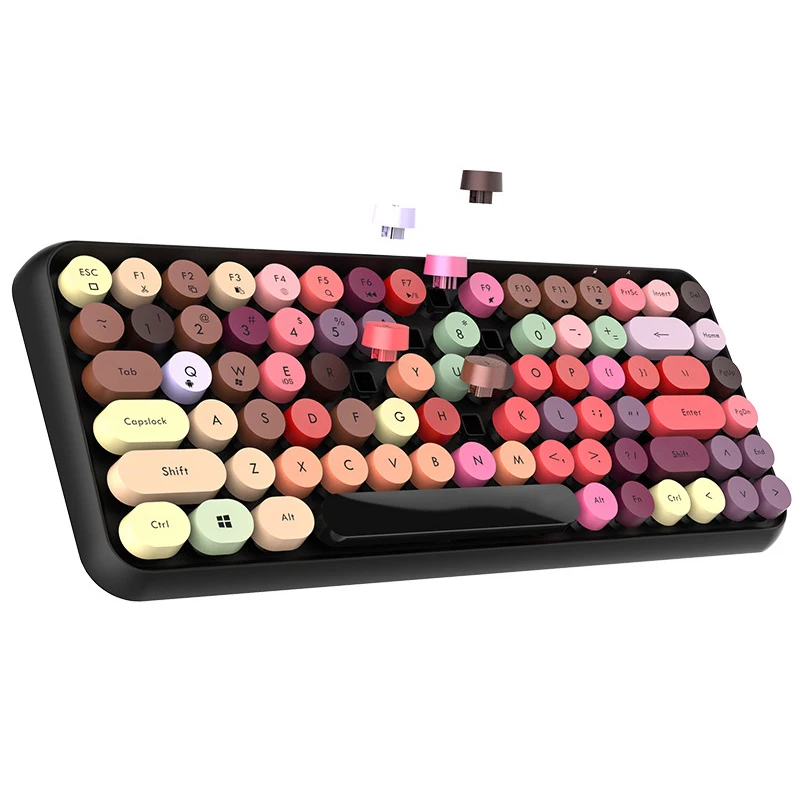 

D&P New Wireless Bluetooth Keyboard Mini Round Button Gaming Keyboard For Macbook Gamer Laptop for iPad Tablet Computer Andorid