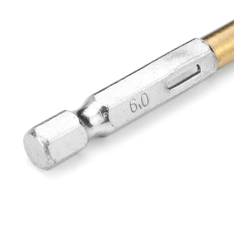 

13Pcs HSS Drill Bit Titanium Coated Twist Drill Bits 1/4" Hex Shank 1.5-6.5mm High Speed Steel Drill Bit Set