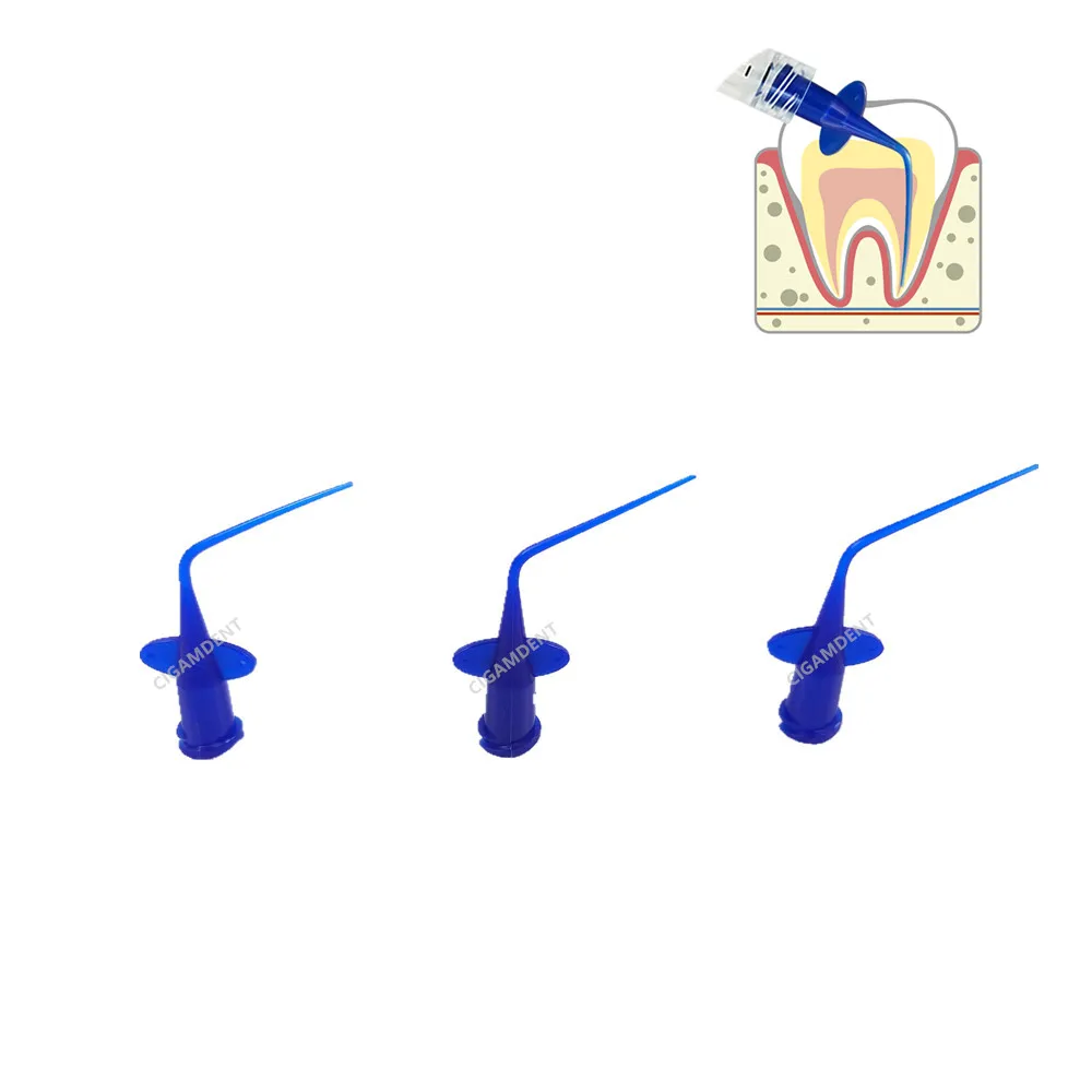 

500Pcs Dental Endo Irrigation Needle Tips Disposable Injection Syringe Tip Endodontic Material Applicator Blue 0.25mm