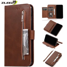 Luxury Leather Zipper Flip Wallet Case For iPhone 13 12 Mini 11 Pro X XS MAX XR 6 6s 7 8 Plus SE 2020 Card Stand Phone Cover